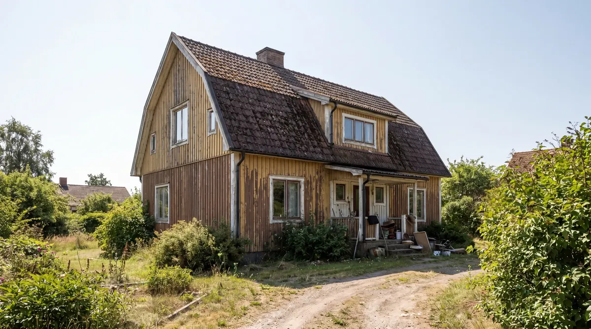 Före – Villa i Mölndal – komplett takbyte med betongpannor