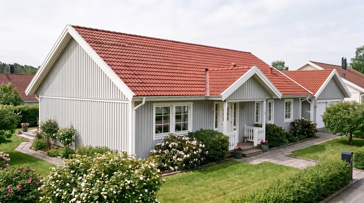 Efter – Modern villa i Mölndal – förebyggande takimpregnering