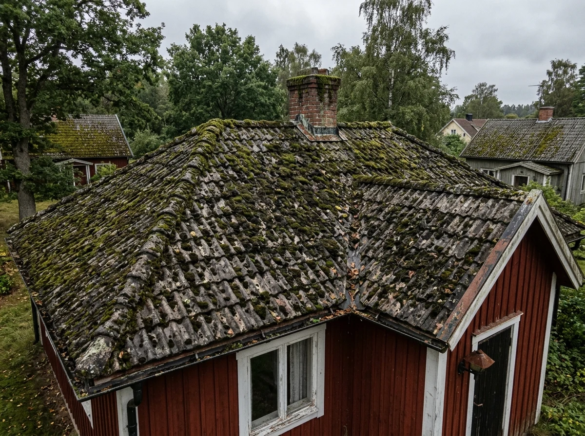 Före – Radhus i Partille – taktvätt och 10-årsimpregnering