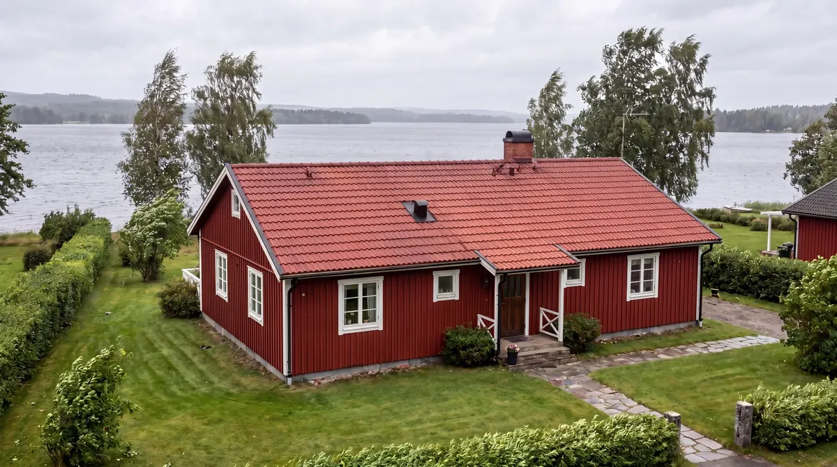 Efter – Villa i Vänersborg – takbyte med förstärkta stormankare vid Vänern