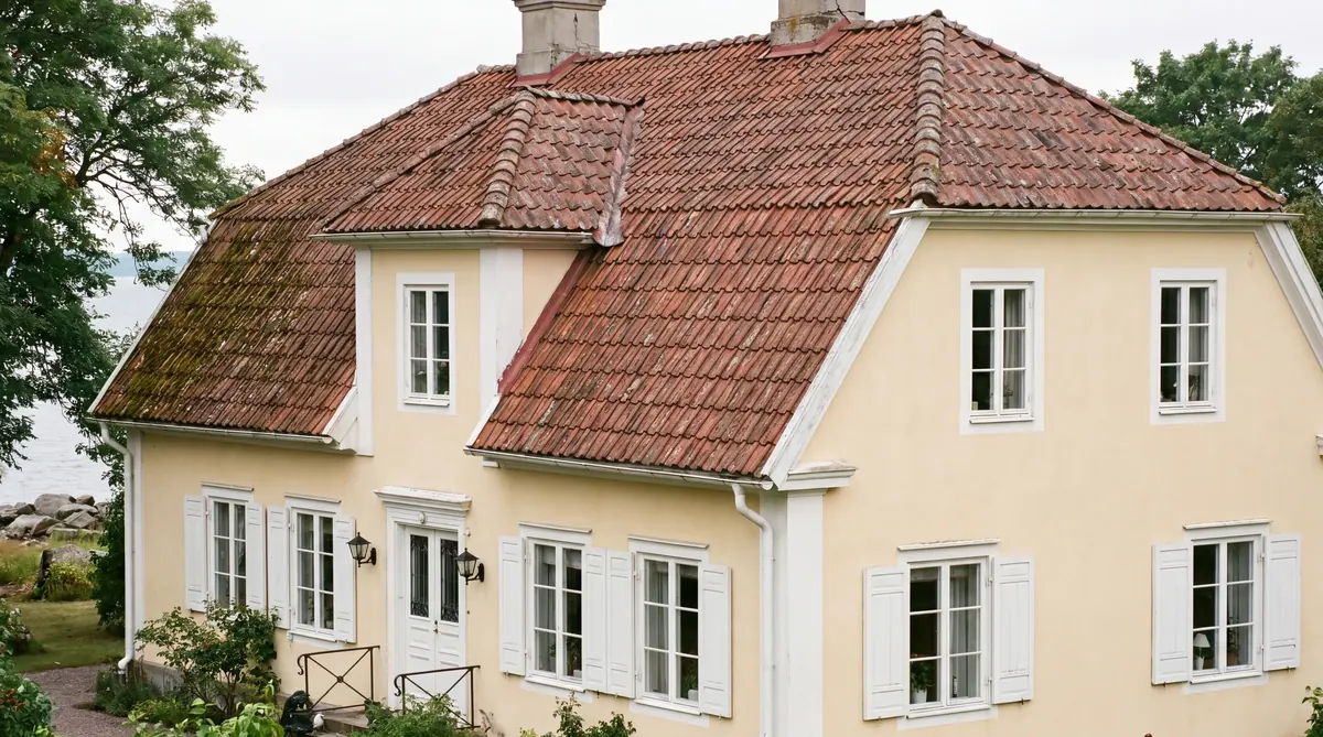 Före – Villa nära Lidköpings slott – kulturanpassad lertegelläggning