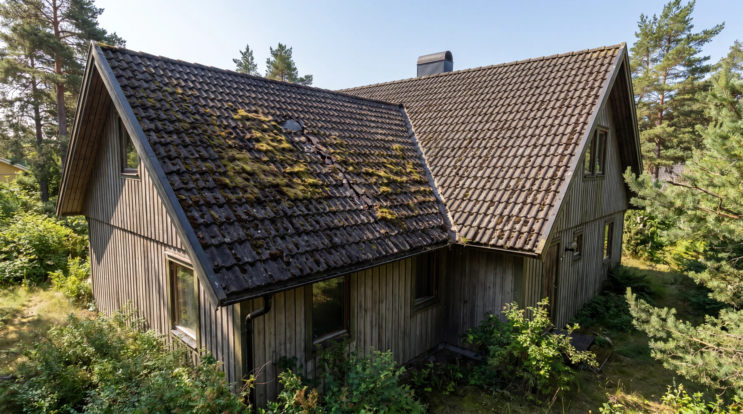 Före – Villa på Hisingen – takbyte kombinerat med solpaneler