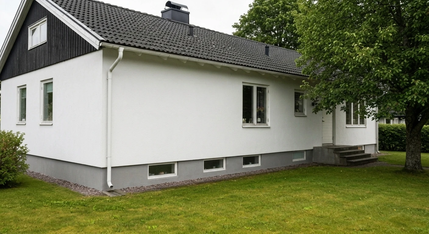 Efter – Villa i Mölndal – fasadtvätt med kraftigt algangrepp