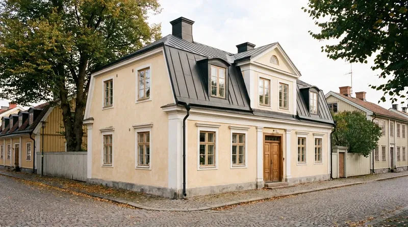 Mansardtak – vanlig takform hos takläggare i Falkenberg